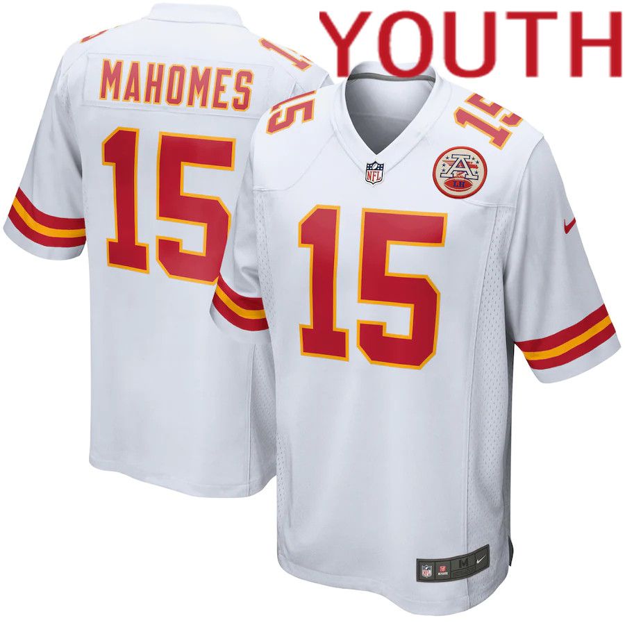 Youth Kansas City Chiefs 15 Patrick Mahomes Nike White Player Game NFL Jersey